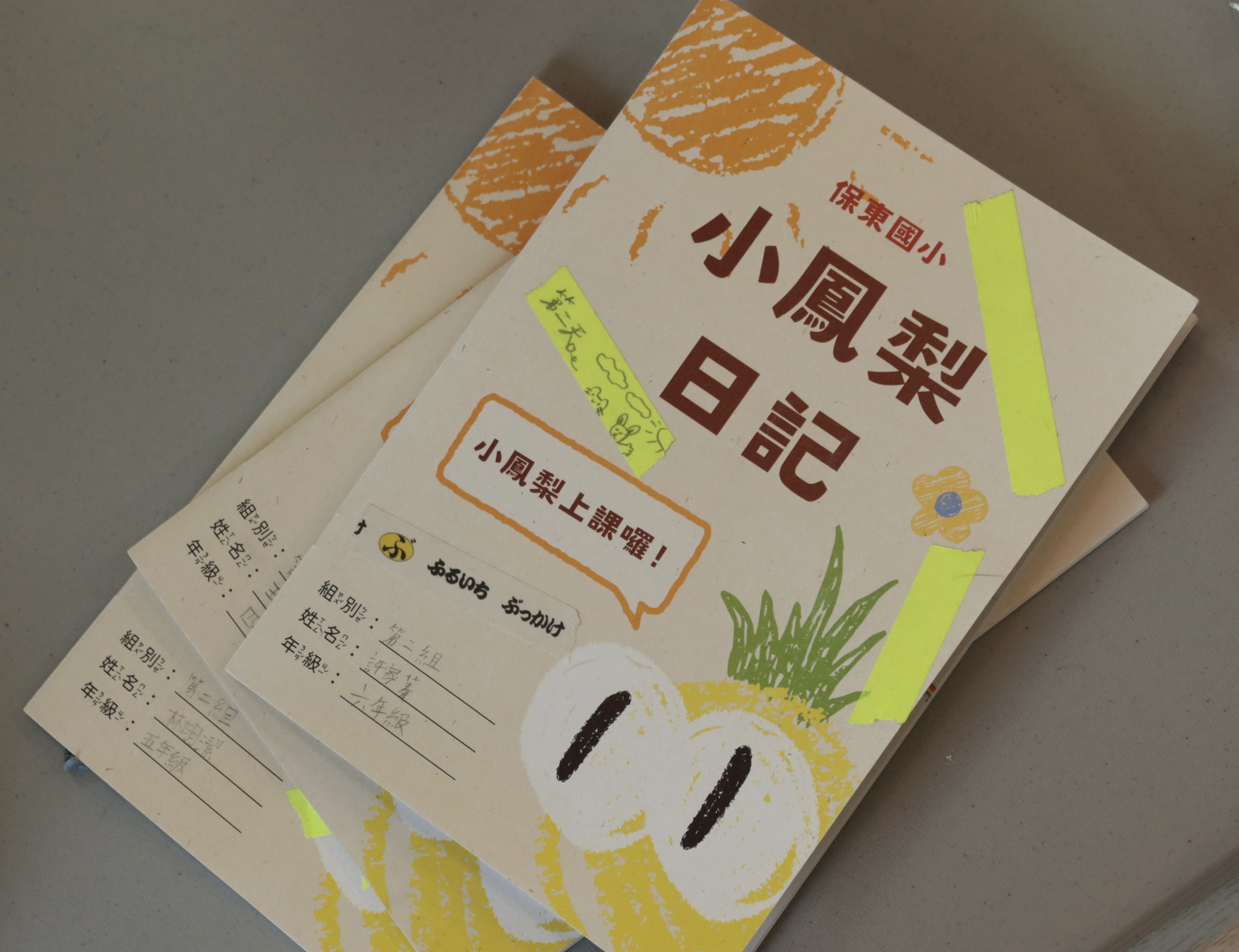 黑鳳梨團隊運用自己的專業，設計本次營隊的角色散落在「小鳳梨日記」，深受小朋友喜愛!