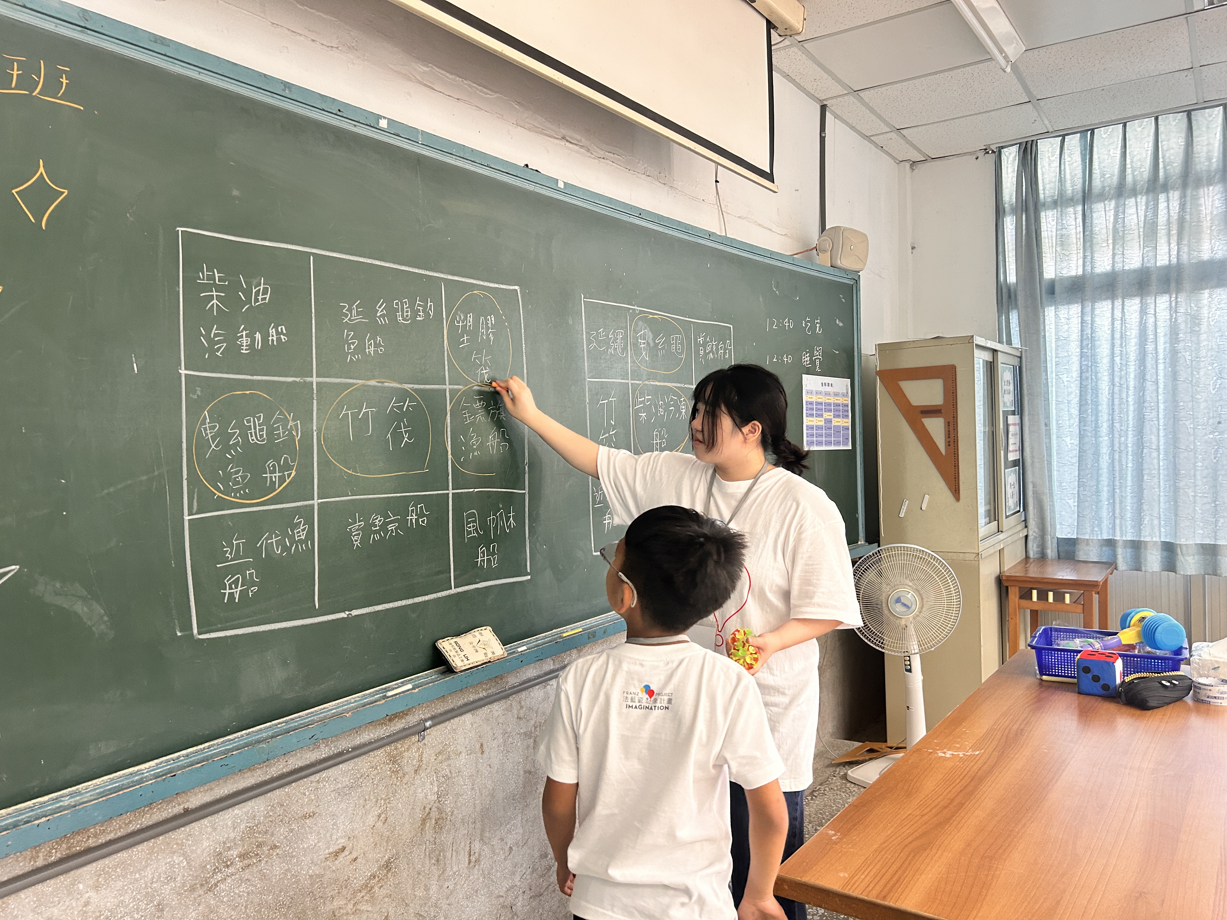 團隊透過「船隻 Bingo」帶孩子認識不同種類的漁船，在遊戲中加深對漁船與討海生活的理解。